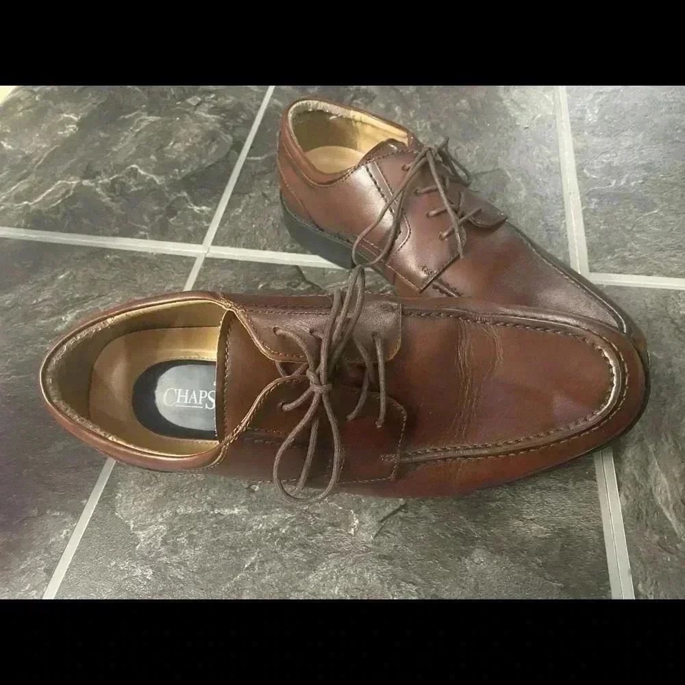 Chaps Brown Oxford Dress Shoes 11M - Picture 6 of 8